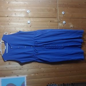 Linen and cotton blue dress